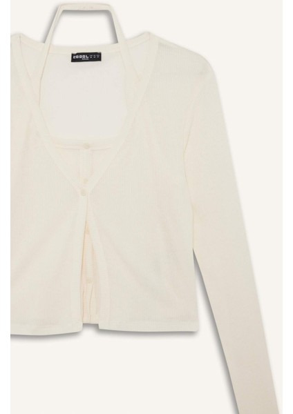 Coool Halter Yaka Fitilli Kaşkorse Uzun Kollu TIŞÖRT G3013AX25WN fiyatları