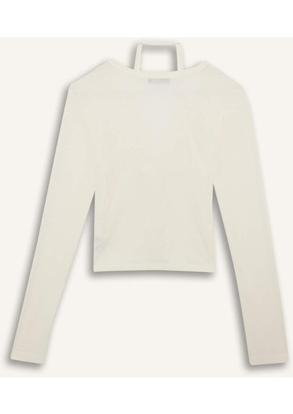 Coool Halter Yaka Fitilli Kaşkorse Uzun Kollu TIŞÖRT G3013AX25WN modelleri