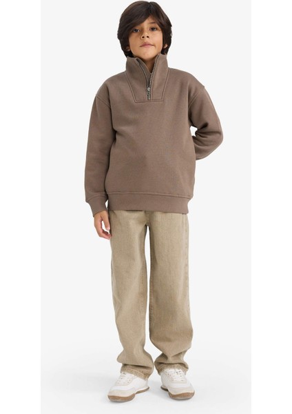 Erkek Çocuk Yarım Fermuarlı İçi Yumuşak Tüylü Sweatshirt G5547A825CW fiyatları
