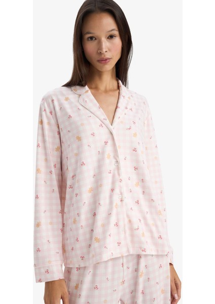 Pijama Takımı Regular Fit Desenli Uzun Kollu Üst Uzun Alt-Fall In LOVE G5777AX25AU modelleri