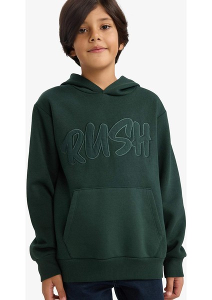 Erkek Çocuk Oversize Geniş Kalıp Kapüşonlu Baskılı İçi Yumuşak Tüylü Sweatshirt G4382A825WN modelleri