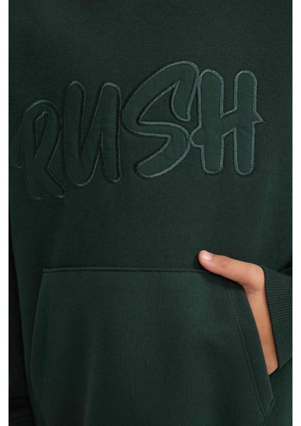 Erkek Çocuk Oversize Geniş Kalıp Kapüşonlu Baskılı İçi Yumuşak Tüylü Sweatshirt G4382A825WN fırsatları