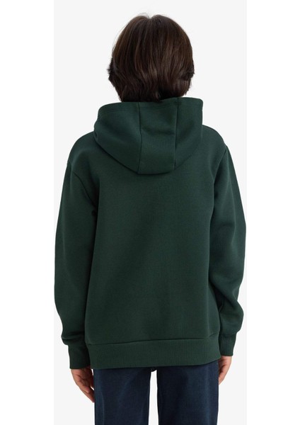 Erkek Çocuk Oversize Geniş Kalıp Kapüşonlu Baskılı İçi Yumuşak Tüylü Sweatshirt G4382A825WN indirimleri