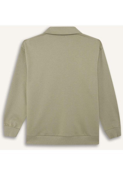 Regular Fit Polo Yaka İçi Yumuşak Tüylü Kalın Sweatshirt Tunik modelleri