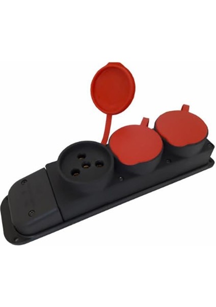 Kauçuk 380 Volt Uzatma 3'lü Priz