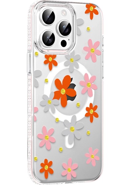 Joko Apple Iphone 15 Pro Max Floral Magsafe Kapak - Turuncu