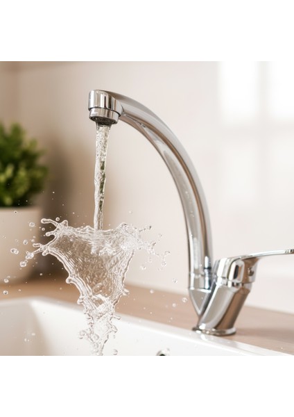Banora Liza, Krom Kuğu Mutfak Bataryası, Paslanmaz Pirinç Gövde, Su Tasarruflu 360° Döner Musluk