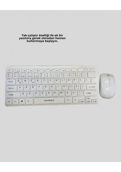 Beyaz Kablosuz Klavye Fare Seti Kablosuz Fare USB Alıcı Pc Uyumlu indirimleri