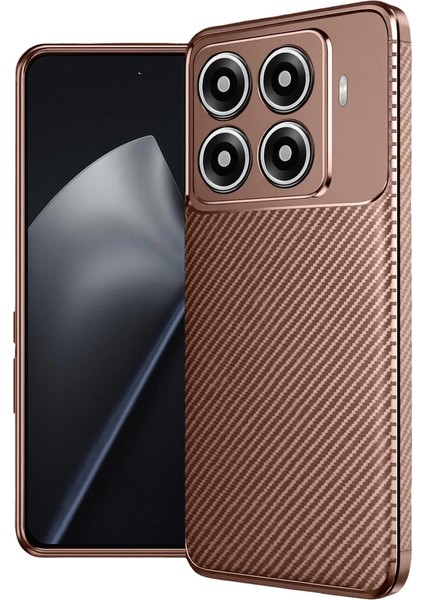 Xiaomi Mi 15T Pro Auto Focus Karbon Kapak - Kahverengi