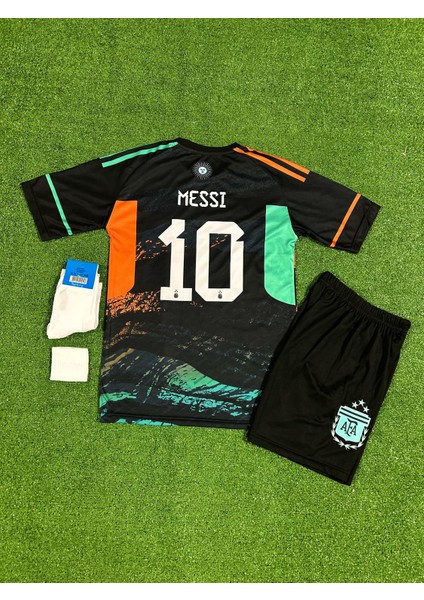 Arjantin Milli Takım Lionel Messi Çocuk Forması 4'lü Set(Siyah) modelleri