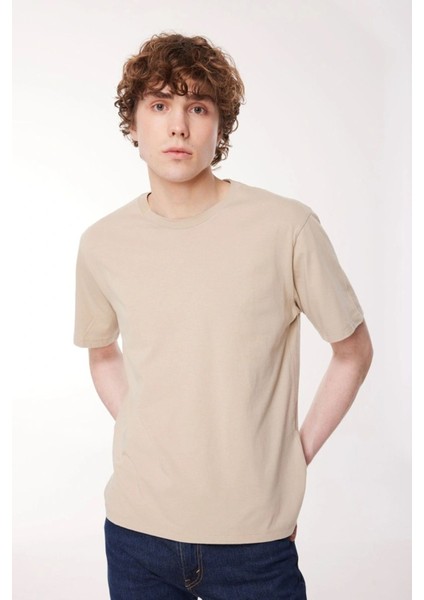 Bisiklet Yaka % 100 Pamuk Relaxed Fit T Shirt Erkek T SHİRT A9437 indirimleri