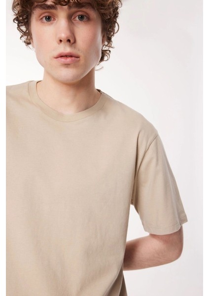 Bisiklet Yaka % 100 Pamuk Relaxed Fit T Shirt Erkek T SHİRT A9437