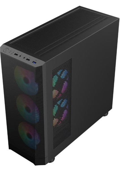 FD5-M Siyah 600W 80+ Argb 4x12 cm Fan Temperli Cam Mesh USB 3.0 M-ATX Kasa indirimleri