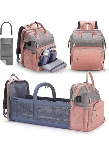 Pureanne Çift Omuz Katlanır Beşik Anti-Sivrisinek Büyük Kapasiteli Anne ve Bebek Çantası (Yurt Dışından) fiyatları