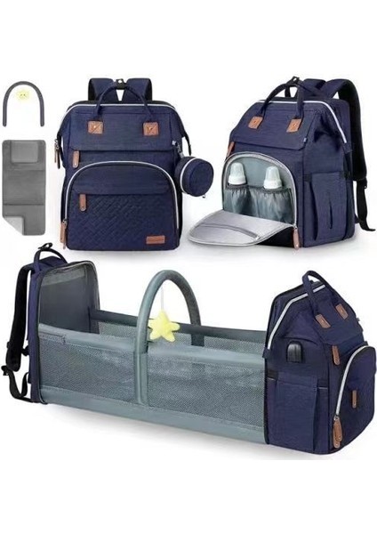 Pureanne Çift Omuz Katlanır Beşik Anti-Sivrisinek Büyük Kapasiteli Anne ve Bebek Çantası (Yurt Dışından) fiyatları