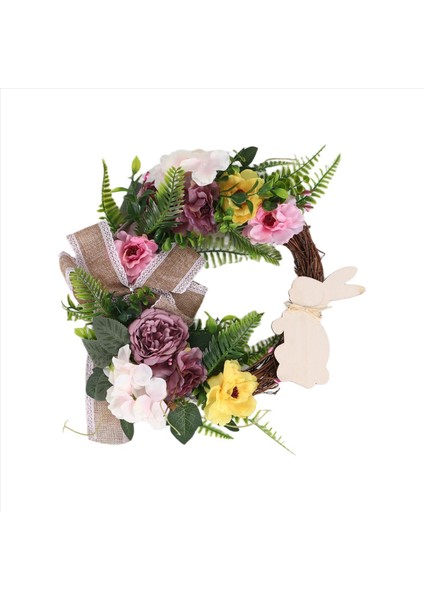 Paskalya Tavşan Ön Kapı Çelenk Ön Kapı Paskalya Tavşanı Butt Şekli Çelenk Duvar Dekor Bahar Çelenk Dekorasyon (Yurt Dışından)