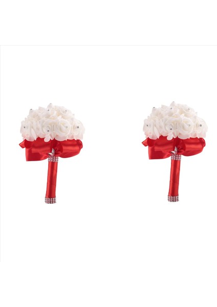 2x Güzel Düğün Buket Gelin Nedime Çiçek Düğün Buket Yapay Çiçek Gül Buket Buket Buketleri (Yurt Dışından)