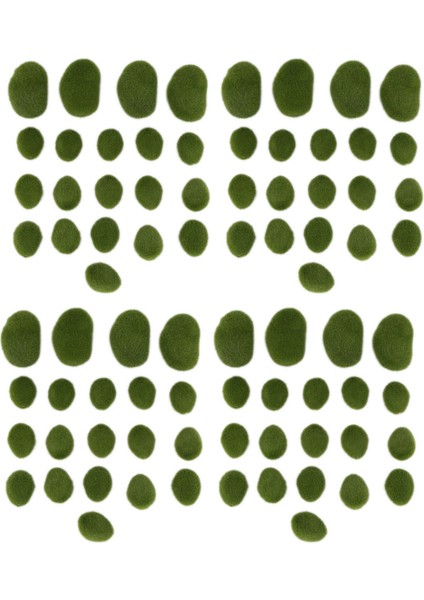 80 Parçalar 2 Boyutlar Yapay Yosun Kayaları Dekoratif Yeşil Yosun Kapalı Taşlar (Yurt Dışından)