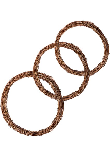 3pc 10/12 Inç Doğal Asma Çelenk Rattan Ring Diy El Sanatları Temel Çelenk Çelenk Yapımı Ev Dekorasyonu (Yurt Dışından)
