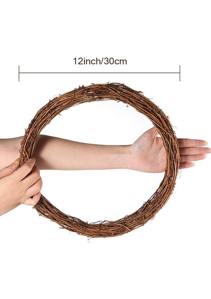 3pc 10/12 Inç Doğal Asma Çelenk Rattan Ring Diy El Sanatları Temel Çelenk Çelenk Yapımı Ev Dekorasyonu (Yurt Dışından) fırsatları