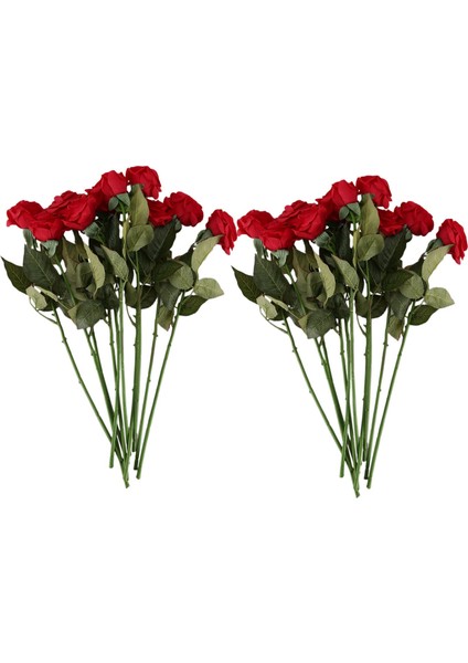 20 Pcs Lateks Gerçek Temas Gül Dekor Gülü Çiçekler Ipek Çiçekler Çiçek Düğün Buket Ev Tasarımı (Koyu Kırmızı) (Yurt Dışından)