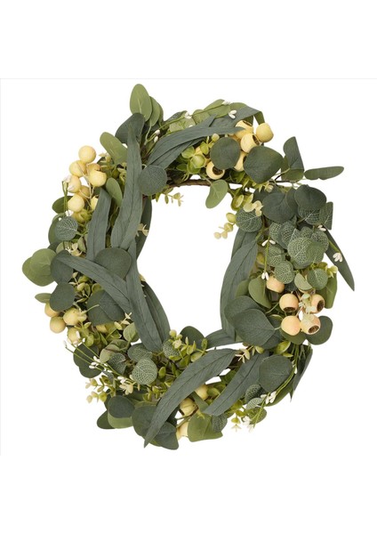 Ön Kapı Için 20 Inç Çelenk Ön Kapı Için Bahar Çelenkleri Için Yeşil Okaliptüs Çelenk Kır Çiçekleri ile Çelenk (Yurt Dışından)