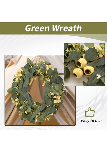 Ön Kapı Için 20 Inç Çelenk Ön Kapı Için Bahar Çelenkleri Için Yeşil Okaliptüs Çelenk Kır Çiçekleri ile Çelenk (Yurt Dışından) indirimleri