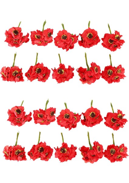 Yüksek Kaliteli Ipek Haşhaş Camellia 5cm 120PCS Yapay Çiçekler Mısır Haşhaş El Yapımı Küçük Düğün Dekorasyonu （kırmızı） (Yurt Dışından)