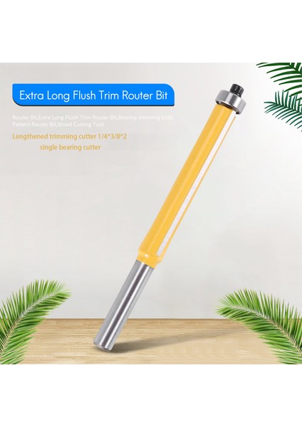 2 Inç Yükseklik Ekstra Uzun Floş Trim Yönlendirici Bit 1/4 Inç x 3/8 Inç Ahşap Freze Kesici Ahşap Dıy Aracı (Yurt Dışından) fiyatları