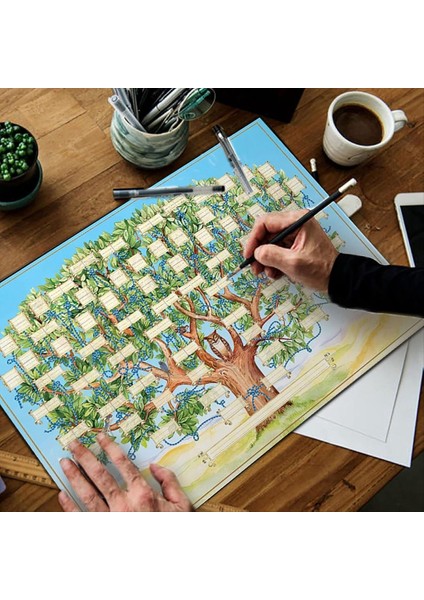 Dolduracak Aile Ağacı Grafiği - Boş Ancestry Grafiği 6 Nesil Doldurulabilir Şecere Şecere Salon (Yurt Dışından)