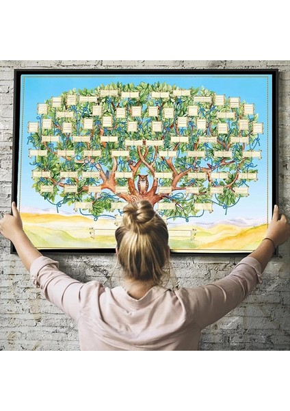 Dolduracak Aile Ağacı Grafiği - Boş Ancestry Grafiği 6 Nesil Doldurulabilir Şecere Şecere Salon (Yurt Dışından) modelleri