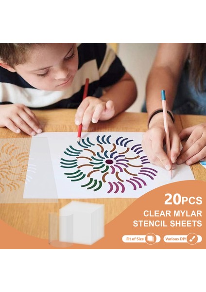 20PCS Mylar Sabet Sayfaları Temizle 12 Inç Boş Şablon Malzeme Uyumlu ve Siluet Kesme Için (Yurt Dışından) fırsatları