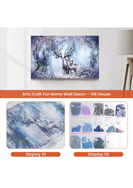 Dıy 5d Resim Rhinestone Elmas Nakış Resimleri Resimler Sanat El Sanatları Ev Duvar Dekoru- Elk Evi (Yurt Dışından) indirimleri