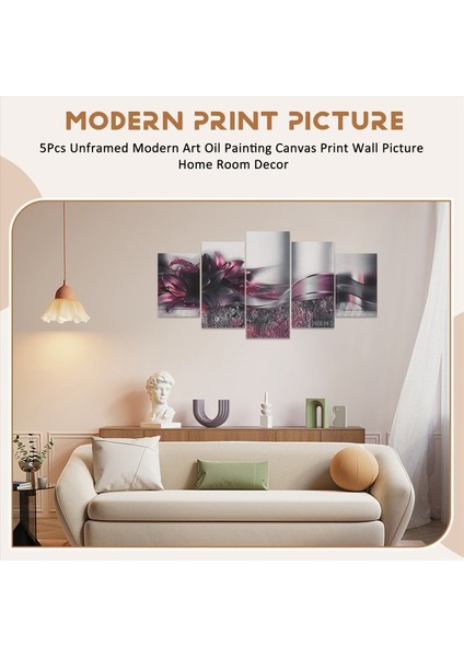 5 Adet Çerçevesiz Modern Sanat Yağlı Boya Tuval Baskı Duvar Resmi Ev Odası Dekor - 2 (Yurt Dışından) fırsatları