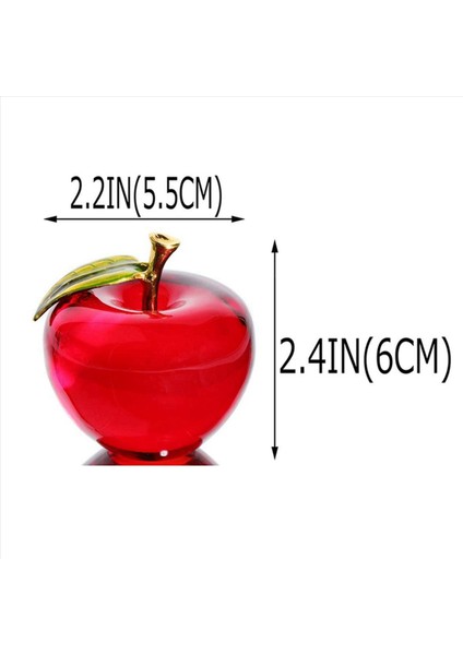 3x Crystal Apple Paperweight Pretty Crafts Sanat ve Koleksiyon Noel Hediyeleri Ev Düğün Dekorasyon Masası/araba Süsleri (A) (Yurt Dışından) modelleri