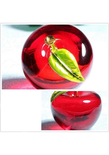 3x Crystal Apple Paperweight Pretty Crafts Sanat ve Koleksiyon Noel Hediyeleri Ev Düğün Dekorasyon Masası/araba Süsleri (A) (Yurt Dışından) fırsatları
