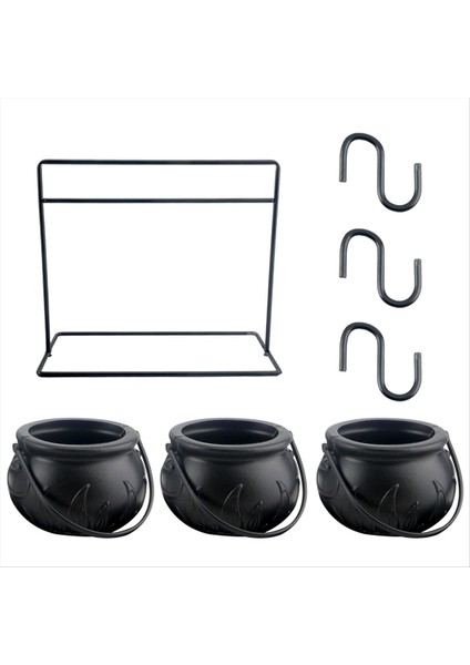 3pcs Cadılar Bayramı Cadı Kazançası Şeker Kasesi Kazançası Rafta Cadılar Bayramı Kazanı ve 3pcs Hook ile Servis Kaseleri Servis (Yurt Dışından)