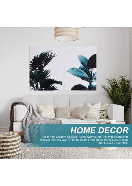 2pcs / Set Yaratıcı Yeşil Bitki Tuval Sanat Baskı Duvar Duvar Resimleri Yatak Odası Oturma Odası Için Duvar Sanatı Ev Dekor Çerçevesi 21CM*30CM Içermiyor (Yurt Dışından) fırsatları