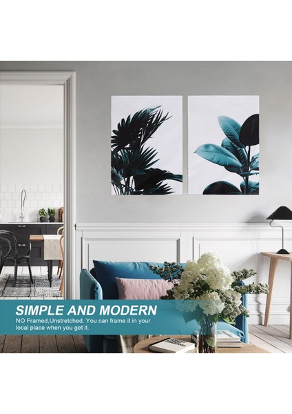 2pcs / Set Yaratıcı Yeşil Bitki Tuval Sanat Baskı Duvar Duvar Resimleri Yatak Odası Oturma Odası Için Duvar Sanatı Ev Dekor Çerçevesi 21CM*30CM Içermiyor (Yurt Dışından) indirimleri