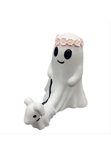 Cadılar Bayramı Reçinesi Küçük Hayalet Yürüyüş Köpek Süsleri Bahçe Dekorasyonları Hayalet Heykel Dekorasyon Büyük (Yurt Dışından)