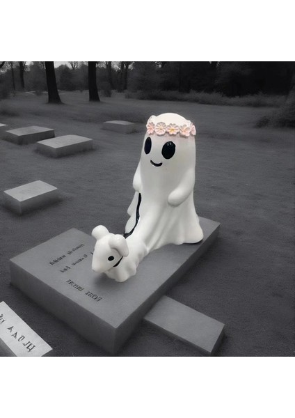 Cadılar Bayramı Reçinesi Küçük Hayalet Yürüyüş Köpek Süsleri Bahçe Dekorasyonları Hayalet Heykel Dekorasyon Büyük (Yurt Dışından) fiyatları