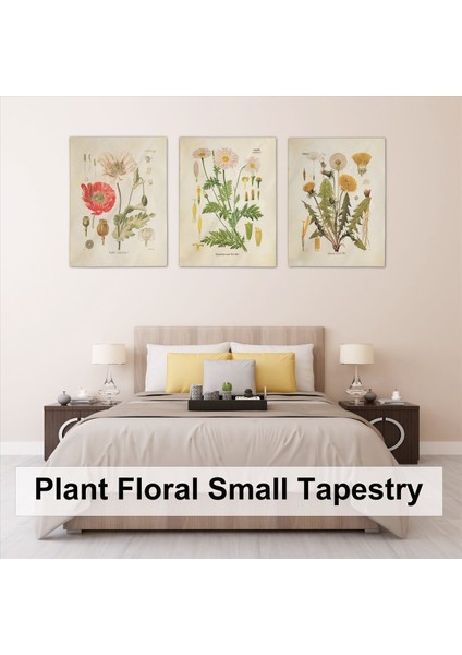 3pcs Çiçek Goblen Duvarı Asılı Kır Çiçeği Bitki Çiçek Goblen Grafiği Yatak Odası Oturma Odası Için Küçük Goblen (A+B+E) (Yurt Dışından) indirimleri