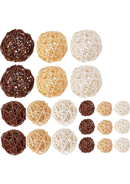 1 Set Karışık 3 Renk Rattan Topları Vazo Dolgu Maddeleri &amp 1 Set Rattan Topu Dekoratif Toplar Küreler Vazo Kase Dolgu Maddeleri (Yurt Dışından) fiyatları