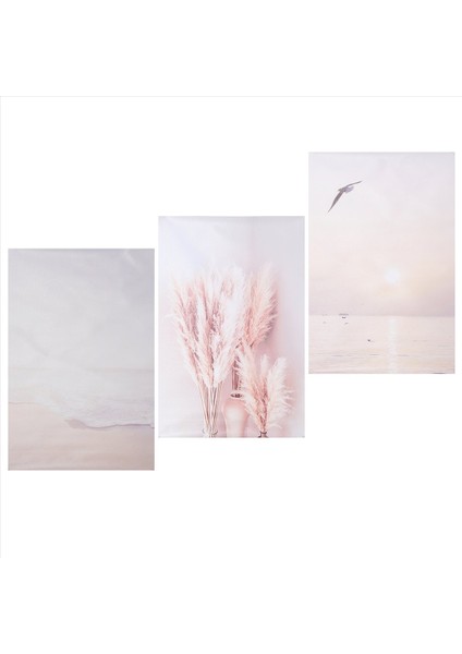 3pcs Bej Çim Gün Batımı Plaj Palmiye Ağacı Tuval Resim Iskandinav Poster ve Baskı Oturma Odası Dekor Için Duvar Resimleri (Yurt Dışından) modelleri