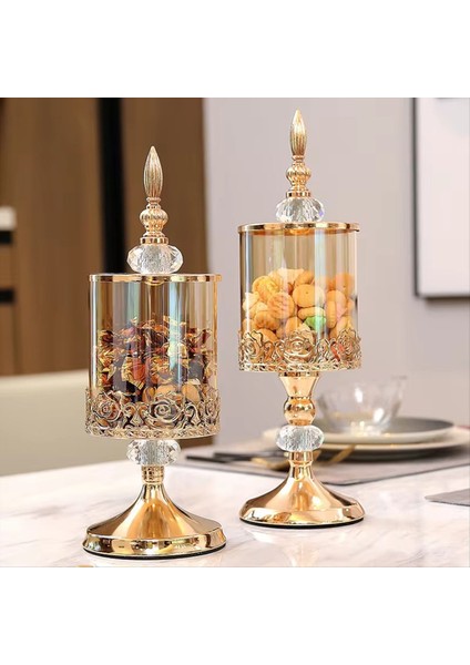 Avrupa Kristal Cam Depolama Kavanozu Kaplamalı Gül Şeker Kavanozu Altın Kaplama Depolama Dekoratif Süsler Sanat Homdecoration S (Yurt Dışından) fırsatları