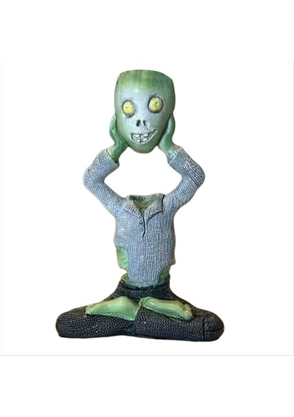 Meditasyon Sak Pot Kafatası Bitkileri Pot Cadılar Bayramı Dekoratif Bahçe Pot Heykel C (Yurt Dışından)