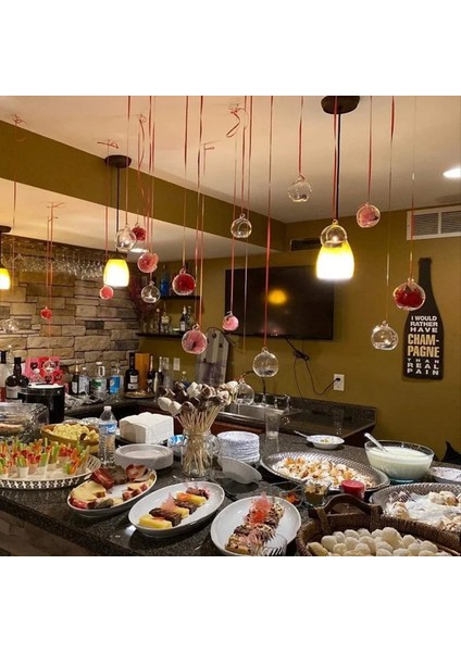 12PCS 6cm Yuvarlak Içi Boş Cam Asma Stand Mum Tutucu Düğün Sanatları Dekorasyon Masası Mumlar (Yurt Dışından)