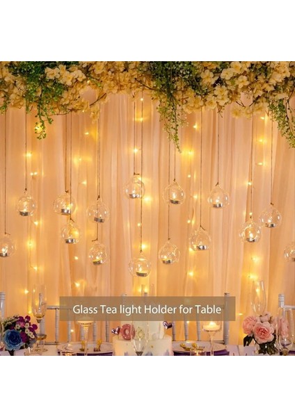12PCS 6cm Yuvarlak Içi Boş Cam Asma Stand Mum Tutucu Düğün Sanatları Dekorasyon Masası Mumlar (Yurt Dışından) fiyatları