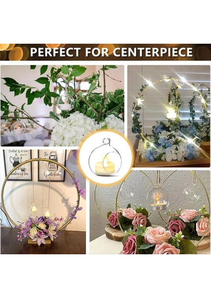 12PCS 6cm Yuvarlak Içi Boş Cam Asma Stand Mum Tutucu Düğün Sanatları Dekorasyon Masası Mumlar (Yurt Dışından) modelleri