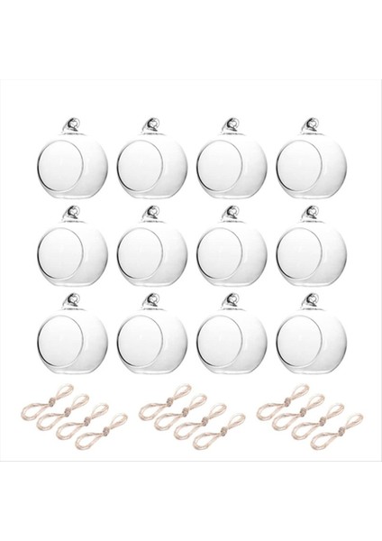 12PCS 6cm Yuvarlak Içi Boş Cam Asma Stand Mum Tutucu Düğün Sanatları Dekorasyon Masası Mumlar (Yurt Dışından) fırsatları